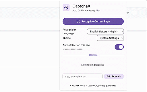 CaptchaX - Auto CAPTCHA Recognition :: Automatically detect and recognize text-based captchas on web pages. Supports digits, letters and Chinese characters.