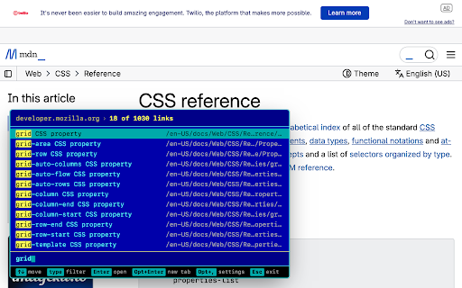 FarLink — Every link on a page, by keyboard :: Every link on a page in one keyboard-driven list. Filter by title or address, then open it here or in a new tab. No mouse.