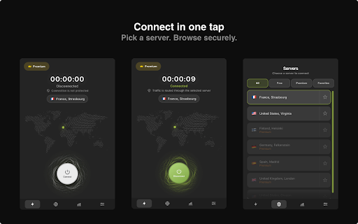 FollowNet VPN :: Fast, secure VPN for Chrome. One-click connect, global servers, traffic stats. Sign in with Google, Apple, or email.