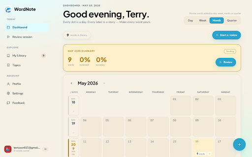 WordNote :: Save English words with context from any webpage