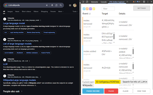 WAP Browser Action Capturer :: A simple tool helping you to collect the interactions with browser for WAP replay.