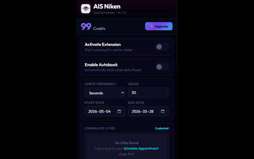 US Visa Appointment Rescheduler - AIS Niken :: Automatically reschedules your US Visa appointment to an earlier available date.