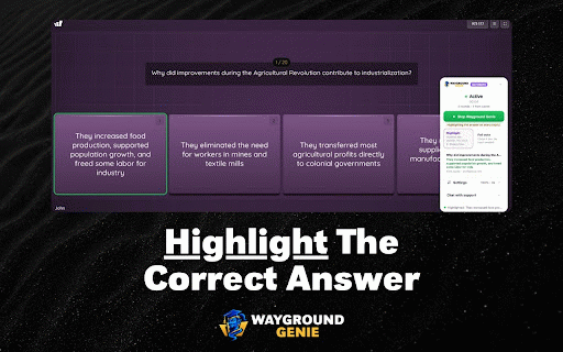 Wayground Genie – Answers & Automation (formerly Quizizz) :: Highlights the correct answer on every Wayground (formerly Quizizz) question, or answers it for you with full automation.