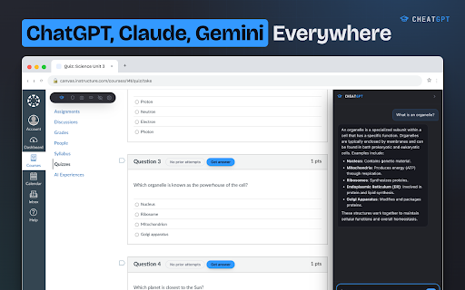 CheatGPT :: Canvas quiz and assignment companion. Prior-answer reuse, AI assist, and privacy controls.
