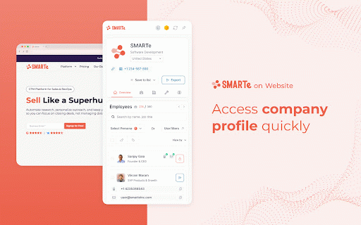 SMARTe Prospector :: Find mobile numbers and business emails while researching prospects anywhere on the web.