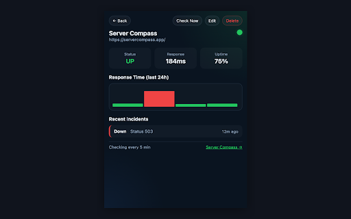 Uptime Pulse - Website Uptime Monitor :: Monitor website uptime and response times from your browser. Get instant alerts when sites go down.