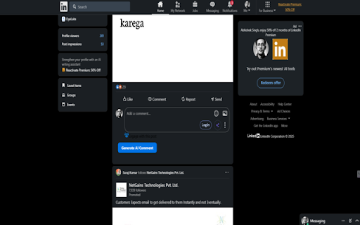 Oyelabs AI - Generate Auto Comments :: Automatically generate thoughtful comments with the help of AI on LinkedIn.