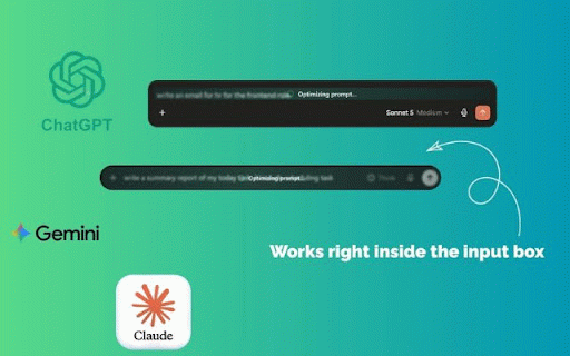 CraftAIPrompt – Optimize Prompts Instantly Inside ChatGPT, Claude & Gemini :: Optimize your prompts on ChatGPT, Claude, and Gemini before they are sent.