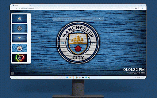 Manchester City Wallpaper :: Manchester City crest with sky blue design celebrating the Premier League champions.