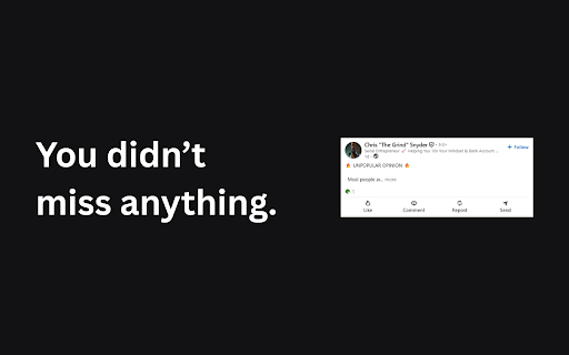 Slopmop :: Clean up your LinkedIn feed. Less cringe, more signal.