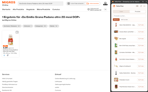 TellerPlan – Shopping List Companion :: Your TellerPlan shopping list in the browser. Check off items while you shop online. Built for Swiss families.