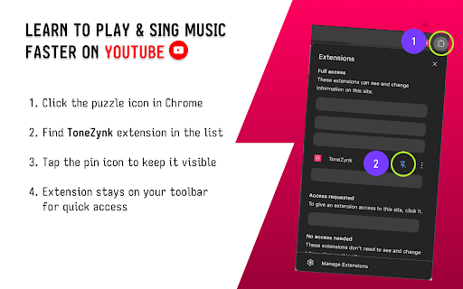 ToneZynk: YouTube EQ, Spatial Isolation & Speed Control :: Real-time YouTube EQ tool with A–B looping, speed control, EQ, spatial isolation (STEREO, L & R) and presets for music practice.