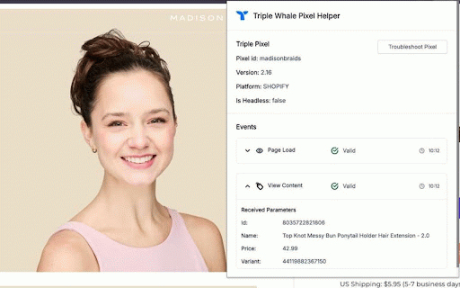 TW Pixel helper :: The Triple Whale Debug Extension helps teams monitor and troubleshoot the installation of the Triple Pixel across their eCommerce…