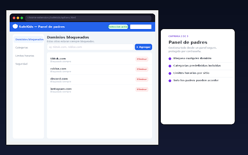 SafeKids :: Control parental para Chrome: bloquea sitios y establece límites horarios