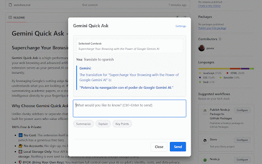 Gemini Quick Ask :: Quickly ask Gemini about selected text or page content.