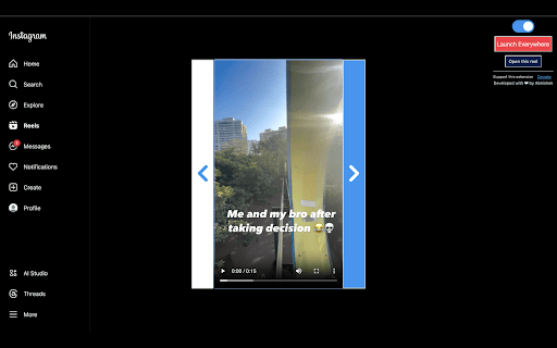 InstaReel everywhere :: Boost Instagram Reels auto scroll, ad-free playback. Floating window, skip reels/ads, control anywhere. Binge-watch effortlessly!