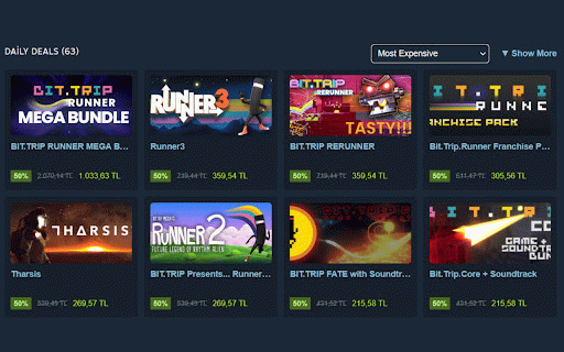 Steam Pusula :: Steam converts game prices to your preferred currency and provides updates on discounts, free games, and estimated statistics.