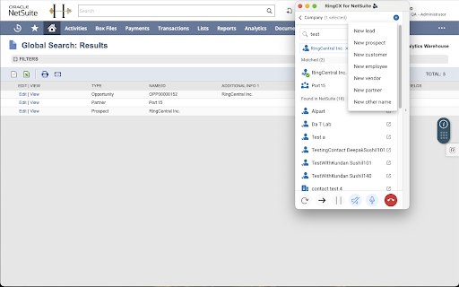 RingCentral RingCX for NetSuite :: RingCentral RingCX for NetSuite