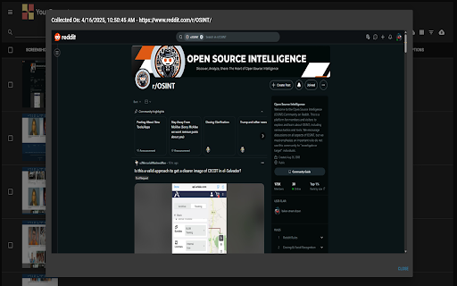 Your Rapport :: An open source chrome extension for grabbing screenshots from the internet and making them searchable and downloadable.