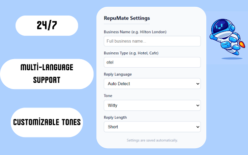 RepuMate - AI Reply Assistant :: Boost your business reputation. Reply to reviews instantly with AI.