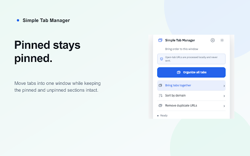 Simple Tab Manager :: Bring tabs together, remove duplicate URLs, and sort them by domain.