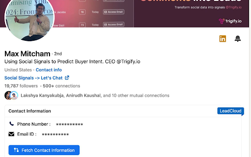 LeadCloud: Free B2B Phone Number & Email Finder :: LeadCloud: A Chrome extension to quickly find emails & phone numbers for fast lead generation and outreach with a click!