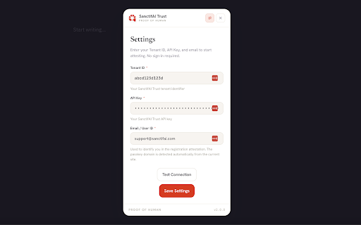 SanctifAI Trust Proof of Human (PoH) v2.0.4 :: Proof of Human verification for SanctifAI Trust platform