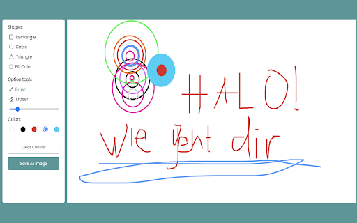 Fun Draw :: Simple, lightweight, drawing board with various tools like brush, eraser, rectangle, circle, and triangle.