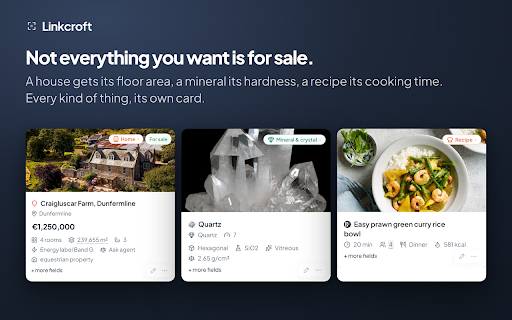 Linkcroft :: Bookmark manager: save useful pages as detailed cards, lists and dashboards — then arrange everything the way you think.