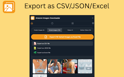 Amazon Images Downloader - Amazon Image & Video Downloader :: Save Amazon product photos, variant images, and videos. Export image and videos URLs to CSV for easy bulk downloads.