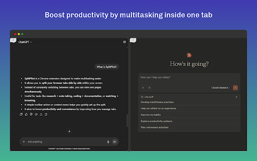SplitPilot - Split Screen for Chrome :: Open two websites side by side in one tab. Multitask faster with a clean split-screen for Google Chrome.