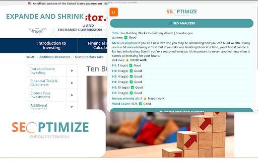 SEOPTIMIZE :: SEO Analysis wiht just one click