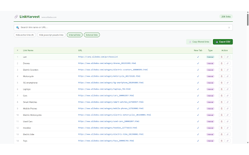LinkHarvest - Extract All Page Links & Export CSV :: Lightweight link extraction tool - scan all page links with filtering and CSV export