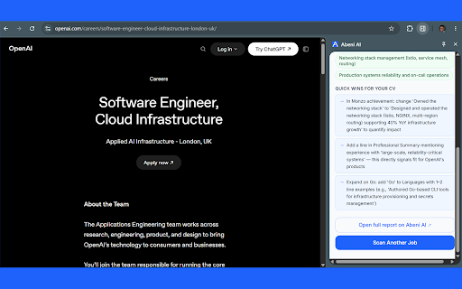 Abeni AI :: Analyse your CV against any job posting in seconds — no login required.