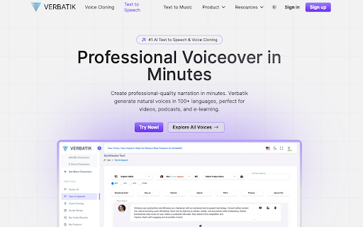 Verbatik Text to Speech :: Create Text to Speech and Voice Cloning in any language