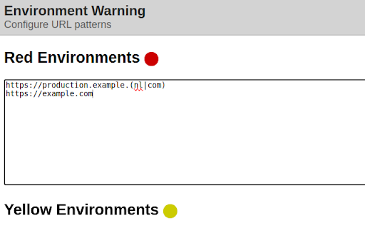 Environment Warning :: Extension to assist development by warning you about the environment you are currently on.