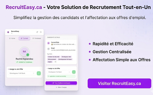 RecruitEasy - Chrome Extension :: RecruitEase - Professional LinkedIn profile extractor and talent management assistant.