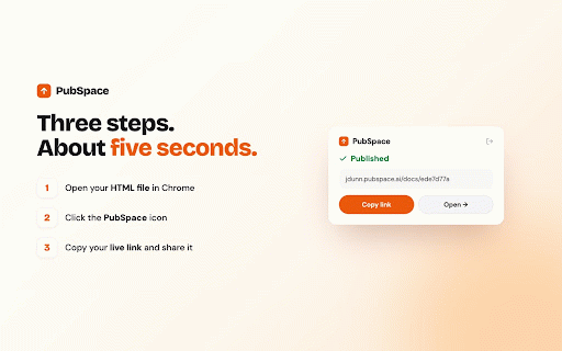 PubSpace Chrome Extension :: Publish any HTML page to your PubSpace with one click.