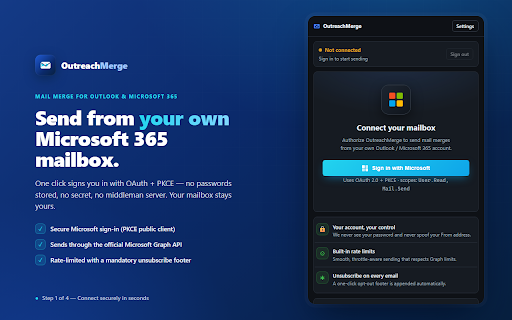 OutreachMerge — Mail Merge for Outlook & Microsoft 365 :: Mail merge has lived in Gmail forever. Outlook and Microsoft 365 finally get a real one.
OutreachMerge runs personalized…