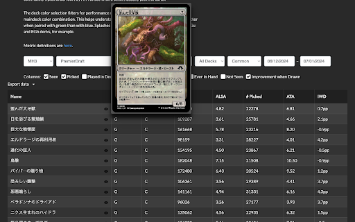 17Lands Japanese Replacer :: 17Landsの画像とカード名を日本語のものに置き換えます。