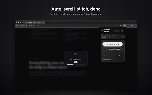 One Shot Screen — Full Page Screenshot :: Capture full-page HD screenshots, then crop, annotate, blur, frame, and export as PNG, JPEG, or PDF — all on your device.