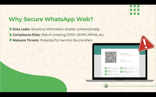 WhatsApp Web - File Upload and Download Blocker :: Enhances WhatsApp Web with privacy features: disables file upload, paste, right-click, attachment button, and removes distractions.
