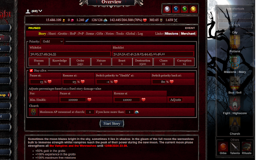 BiteFight Gold Auto Adventure :: Professional bot for automating processes in the Bitefight Game.