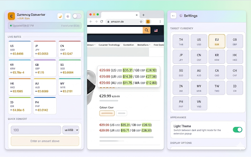 Currency Converter – Any to Any :: Auto-converts 40+ currencies on Amazon, Shopee, Etsy, Walmart.