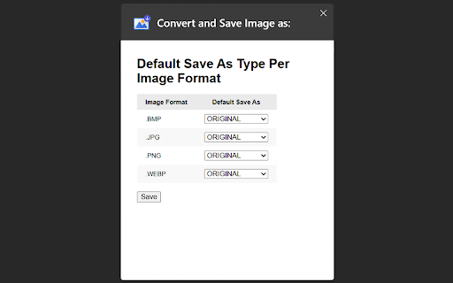 Convert and Save Image as :: Convert and Save Images to different formats directly from your browser.