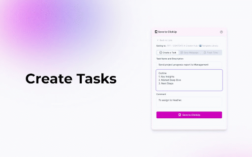 Save to ClickUp :: Save content directly to ClickUp tasks