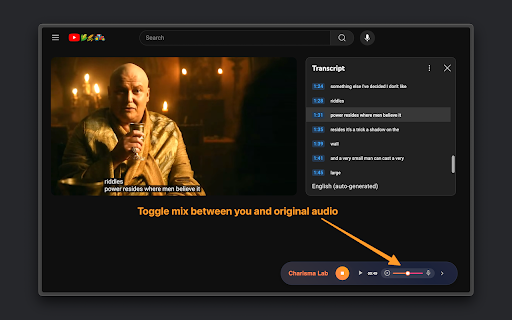 Charisma Lab :: Build your charisma! Practice speaking alongside YouTube videos, analyze your voice, and effortlessly improve .