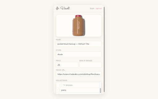 Vault — Your Shopping Vault :: Save clothes and items you find while shopping into your Vault, then organize them into collections you can revisit.