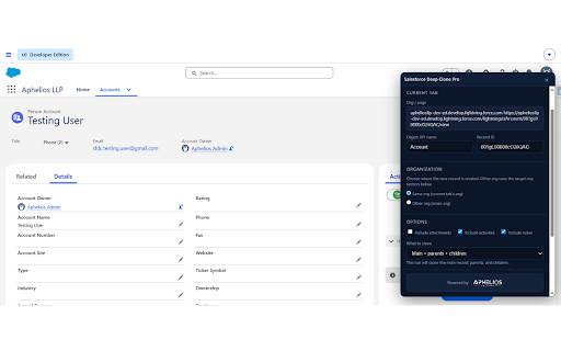 Salesforce Deep Clone :: Deep clone Salesforce records with parents and children, same org or cross-org.