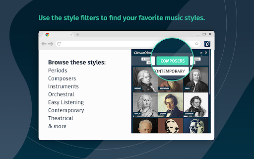 ClassicalRadio.com - Widest Selection of Curated Classical Music (Official) :: Elegant human-curated classical music experience. From solo piano to full orchestras, there is something for all refined ears.